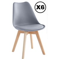 Moadchile - Pack 6 Sillas Tulip Grises