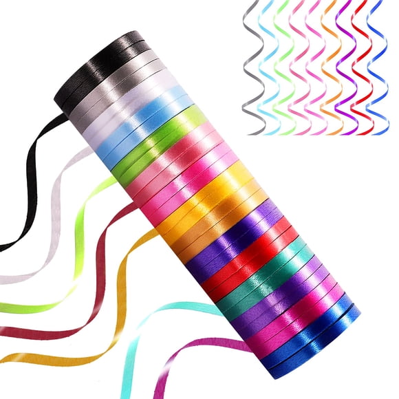 Cinta Rizada Para Decoración 30 Rollos 15 Colores 10m