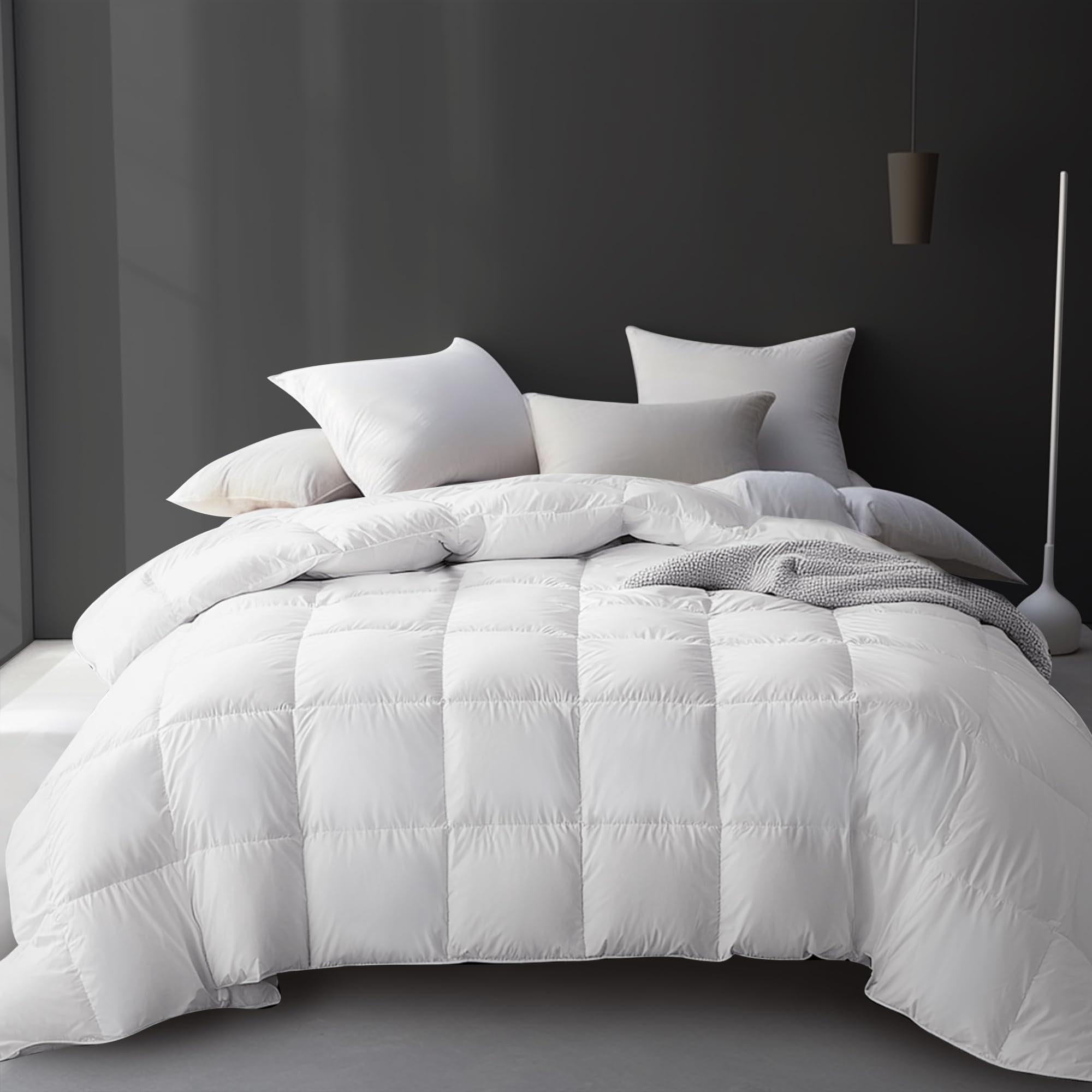 Comforter Hotel Grand Luxury Con Plumas De Ganso, Color Blanco, Cama King Size