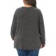 thumbnail image 3 of Agnes Orinda Sudaderas de Mujer Tallas Grandes Otoño con Abertura Lateral Manga Larga Cuello Redondo Casual Jersey Blusa de Punto Talla 1X Negro Gris, 3 of 6