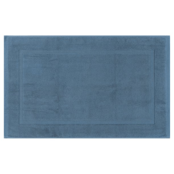 REGALWOVEN Alfombra de Baño de Algodón con Banda Reversible Paso Fuera Alfombra de Baño Suave y Acolchada Alfombra Absorbente para Hotel Spa Alfombra de Bañera Azul Oscuro 20" x 32"