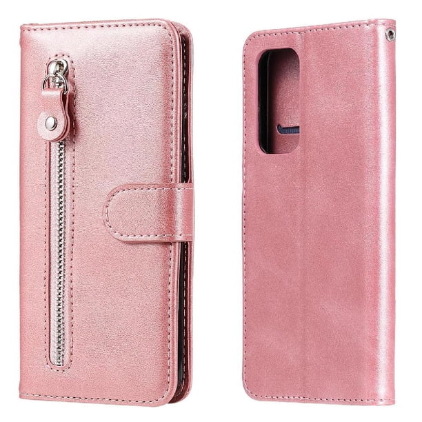 Funda con Cremallera para Xiaomi 10T/10T Pro, Carcasa Cartera de Cuero PU con Soporte y Tarjetero