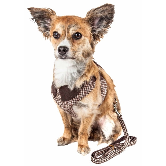 Arnés y correa para perro Pet Life Luxe 'Houndsome' a cuadros