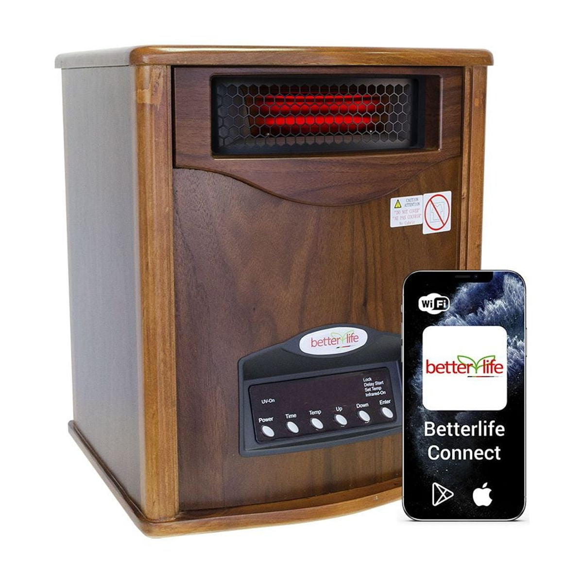 Betterlife - Estufa Infrarroja Madera Uv 70 M²