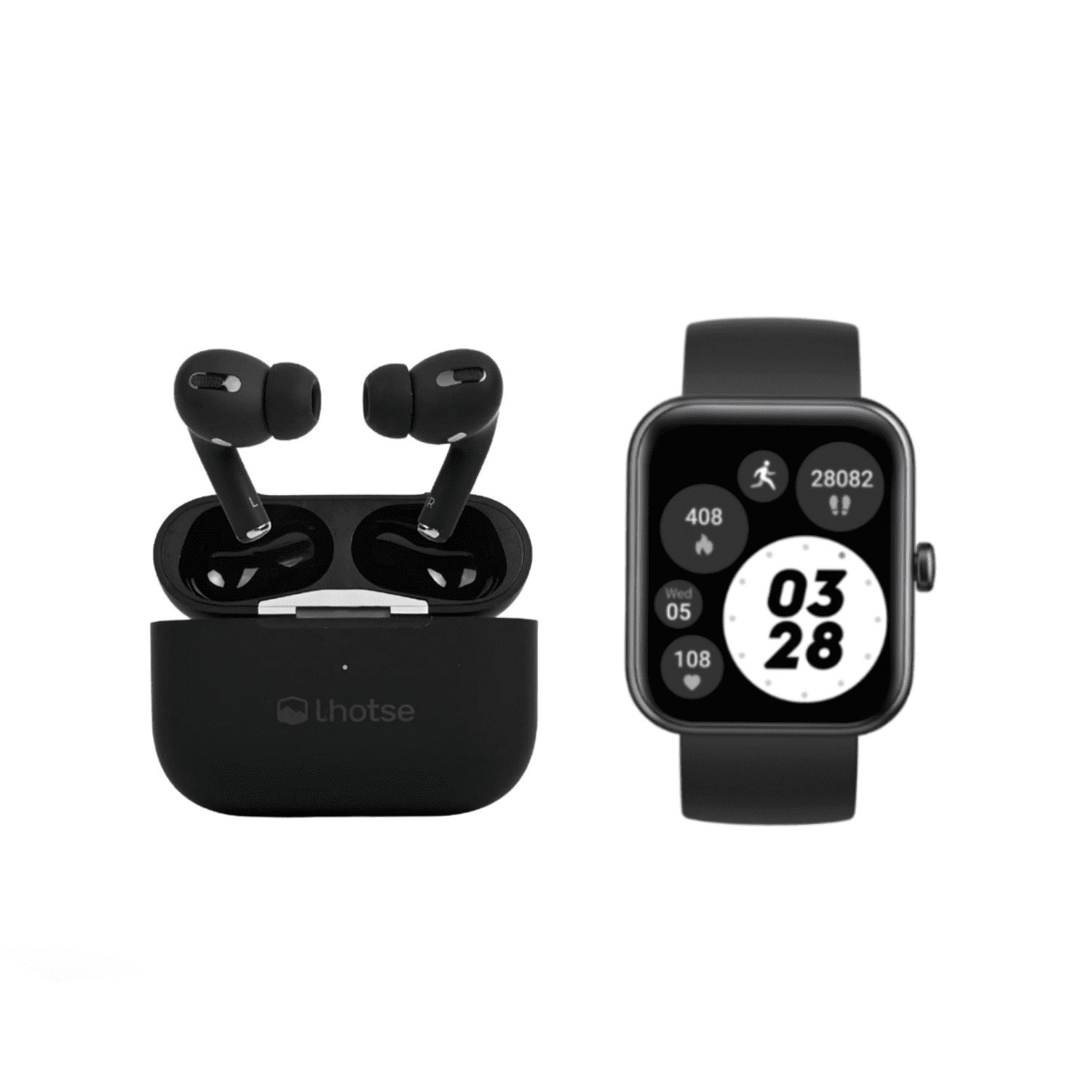 Pack Black Smartwatch Mini 206 + Audífonos Rm7 Pro Lhotse