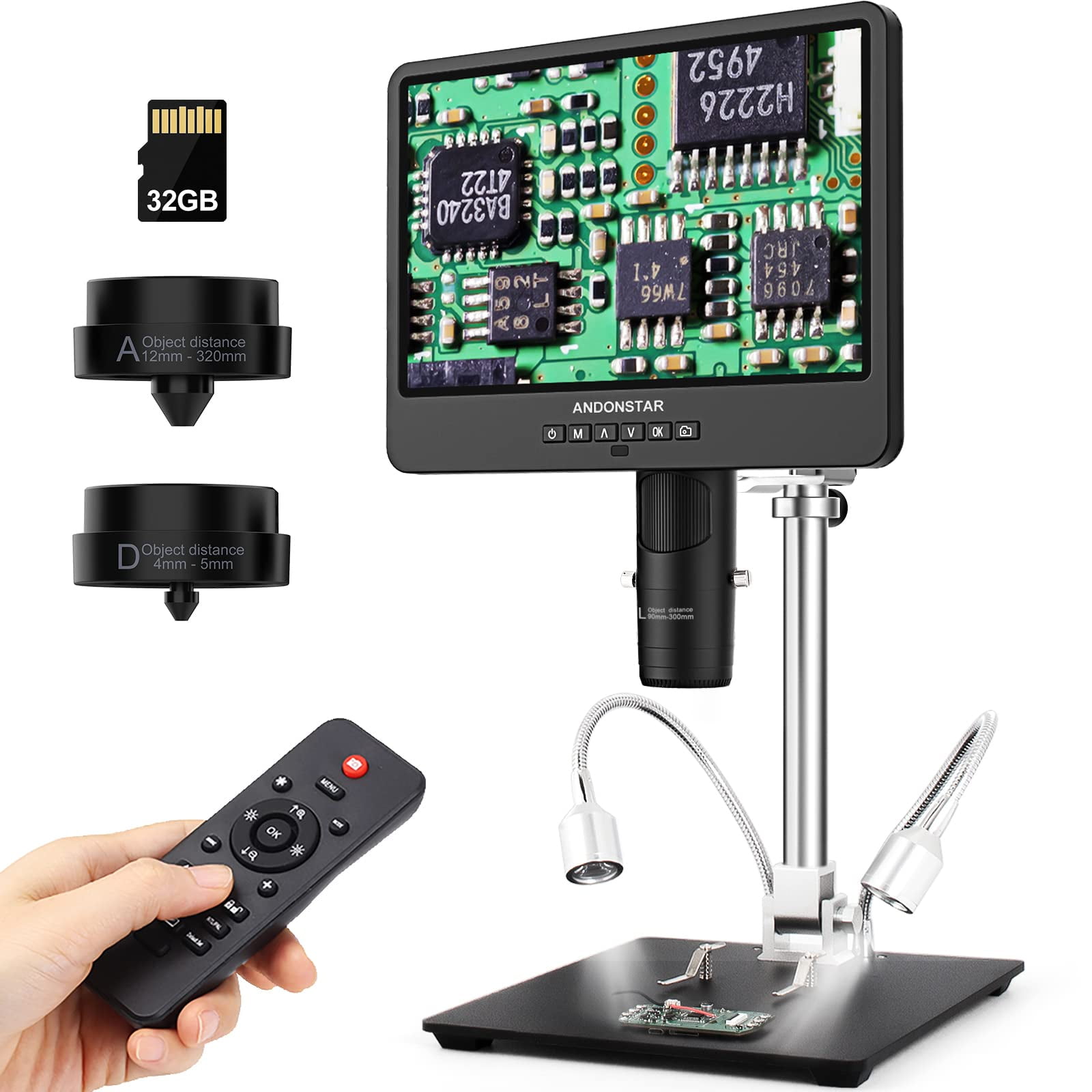 Microscopio Digital Para Monedas Andonstar Ad249s-m 2000x 10,1" Hdmi