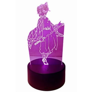 Lelumania - Lampara Ilusion 3D Demon Slayer Kocho De 7 Colores, Base Touch