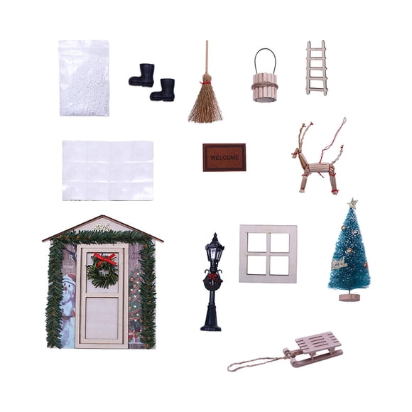 Mini Set de Decoración de Puerta para Casa de Muñecas Nishiyuenyi con Farola
