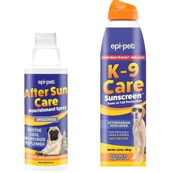 (Paquete Pet CareKit) Protector solar en spray para perros Epi-Pet 100 ml + spray hidratante y after