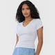 thumbnail image 3 of Polera Mujer Manga Corta Lisa Gris Melange Corona, 3 of 5