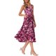 thumbnail image 4 of VESTIDO REFINADO Vestido Floral Sin Mangas para Mujer Vestido Midi de Verano Cuello Cuadrado Vestido Suelto con Bolsillos XS Rojo Rosado, 4 of 6