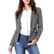 thumbnail image 2 of INSPIRE CHIC Blazer de Mujer con Solapa Muesca, Mangas Largas, Botones, Rayas, Talla 3XL, Negro, 2 of 8