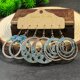 thumbnail image 1 of 3pairs Vintage Geometric Earrings - Ancient Copper with Matchy Blue Design - Simple and Stylish Fashion Accessory, 1 of 5