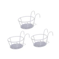 Magideal - Planteros Colgantes De 3 Piezas Contenedor De Cesta De Canasta Multipropósito Multipropósito Redondo Ronda Ronda Plantadora Para Balcón De Oficina De Blanco