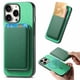 thumbnail image 2 of Funda de Cuero Magnética con Tarjetero para iPhone 16 Pro Cubierta Delgada Verde, 2 of 5