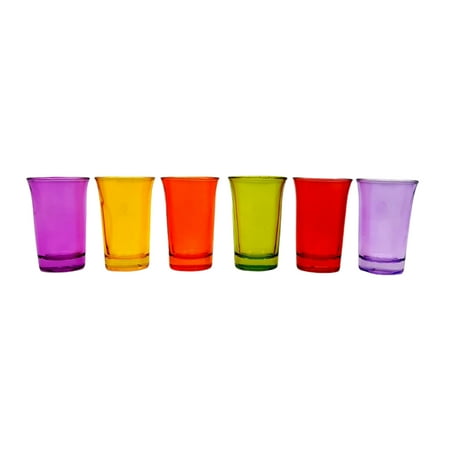 Vaso Shot Tequilero Vidrio Set 6 Pcs Colores 35Ml
