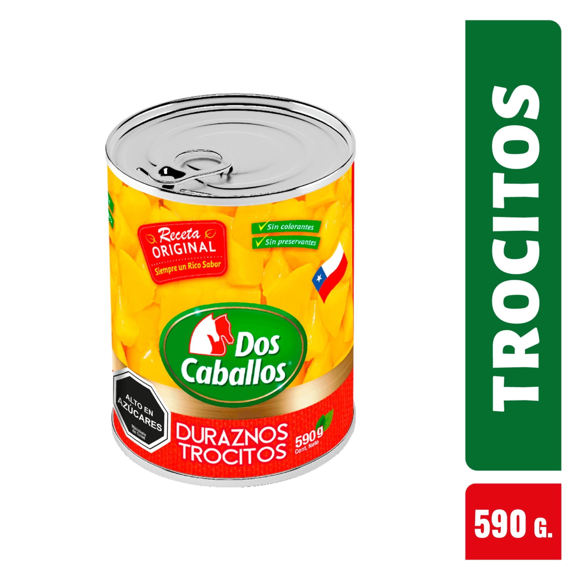 Duraznos En Trocitos Drenado 340 g - Neto 590 g Dos Caballos