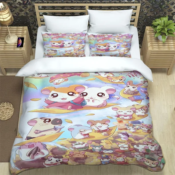 ing Cartoon Lovely Hamtaro Bedding Set Duvet Cover Pillow Set Birthday Gift Children quilt cover Bedding Home Textiles Bed Sheets