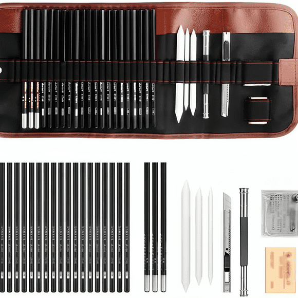 Set 29 Piezas Lápices De Dibujo Y Boceto Profesional