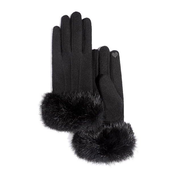 Guantes de invierno para mujer, de cachemira, para nieve y pantalla táctil, cálidos y térmicos para ciclismo.