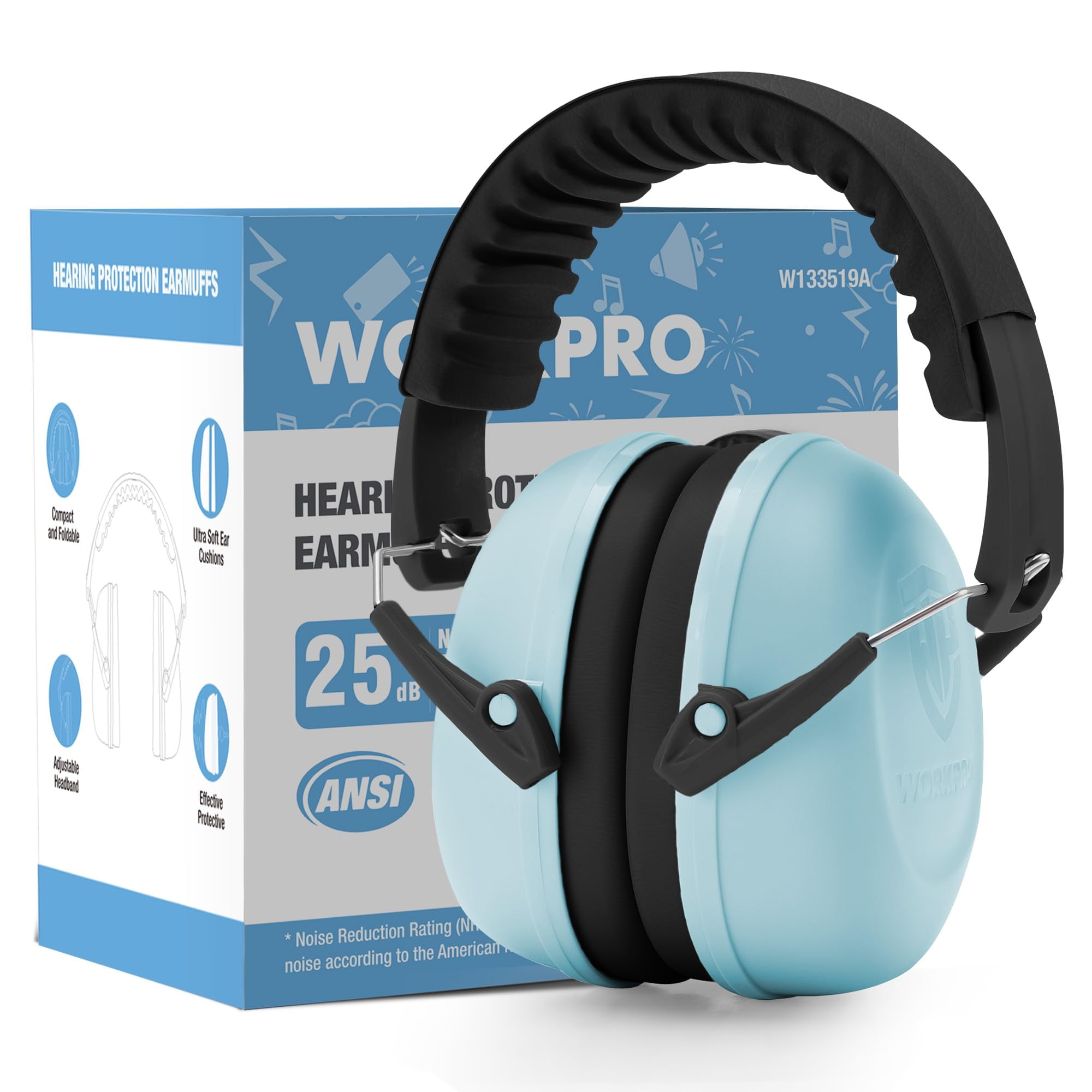 Auriculares De Protección Auditiva Workpro Para Niños Con Cancelación De Ruido