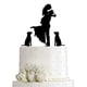thumbnail image 1 of Topper para pastel de boda JIEEIN novios con perros negros, 1 of 2