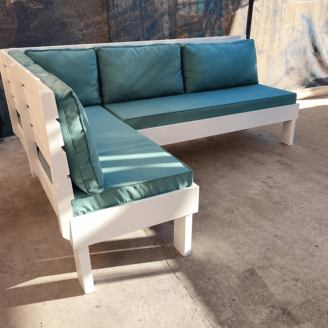 Rehazte Alikum - Juego De Terraza En L De Madera Con Cojines – 5 A 6 Personas 1700-1480 × 600 × 500 Mm