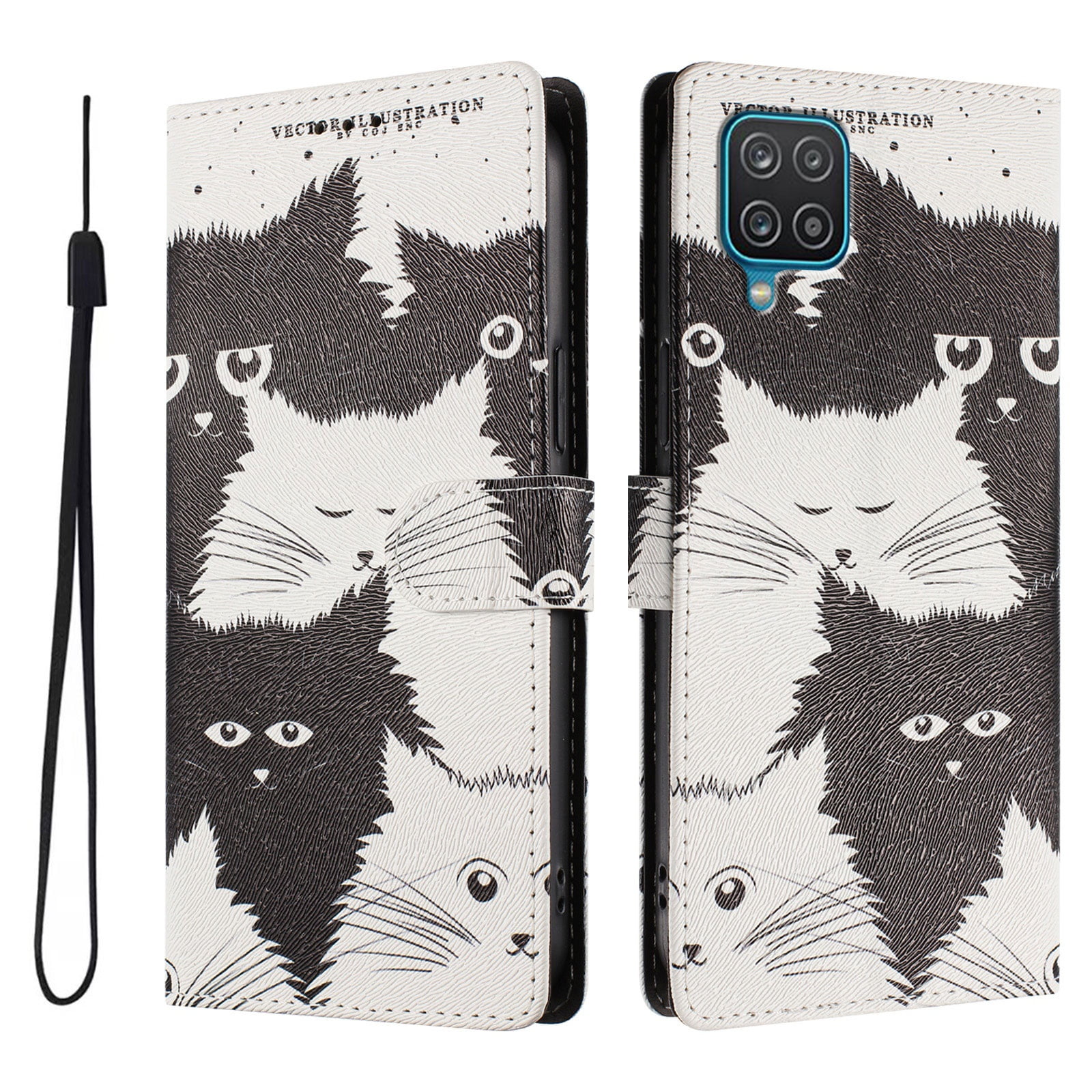 Foxdock Funda Tipo Cartera Para Samsung Galaxy A12/m12 Con Soporte Y Correa – Diseño De Patrones Lindos