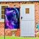 thumbnail image 2 of Lobo Galáctico-bandera de jardín temática. Regalo perfecto para fans, amigos y familiares, ideal para actividades al aire libre y decoración de fiestas.28CM*45CM, 2 of 5