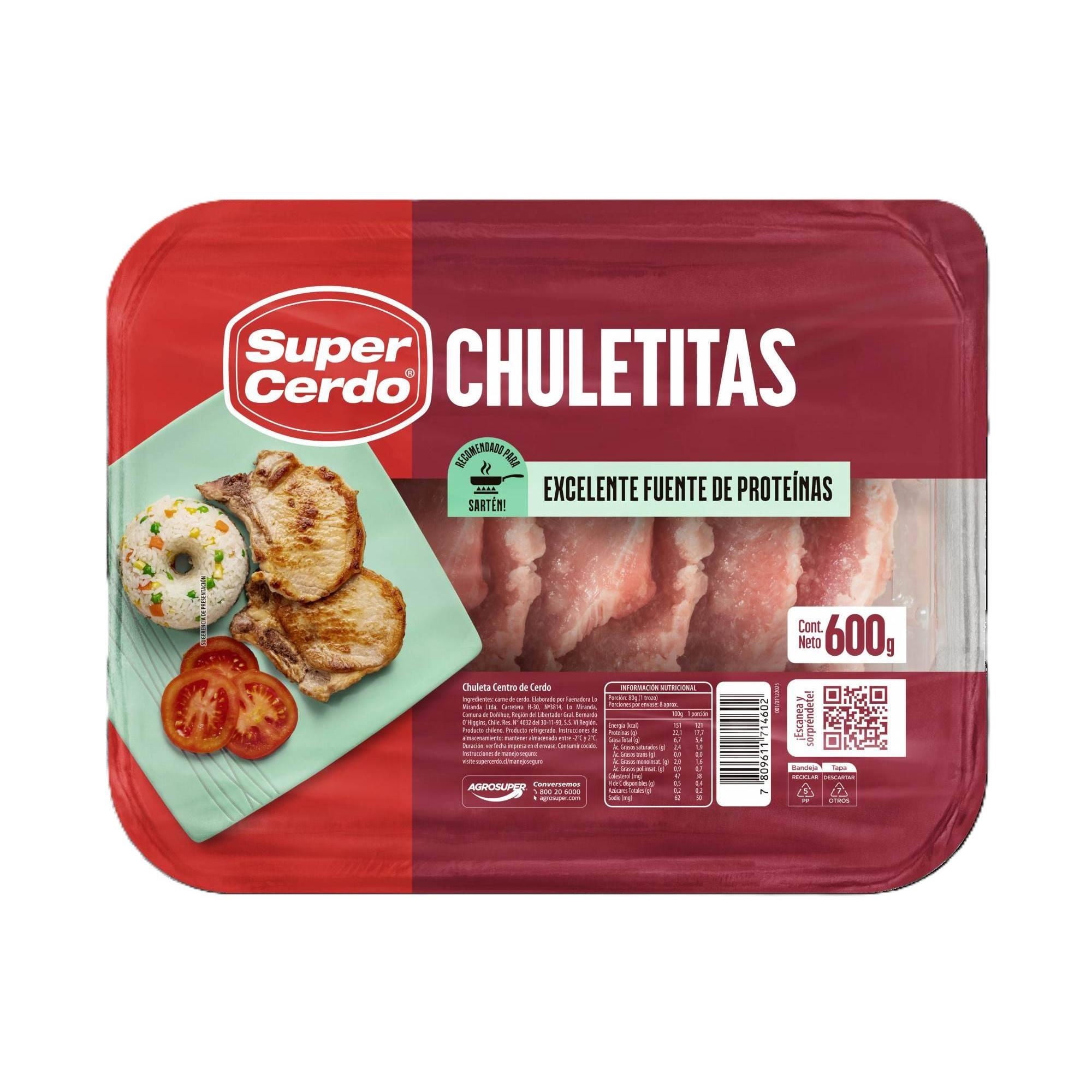 Chuletitas De Cerdo 600 g Super Cerdo