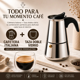 thumbnail image 2 of Combo Café Premium: Cafetera Italiana Acero + Taza Doble Vidrio Térmica, 2 of 6