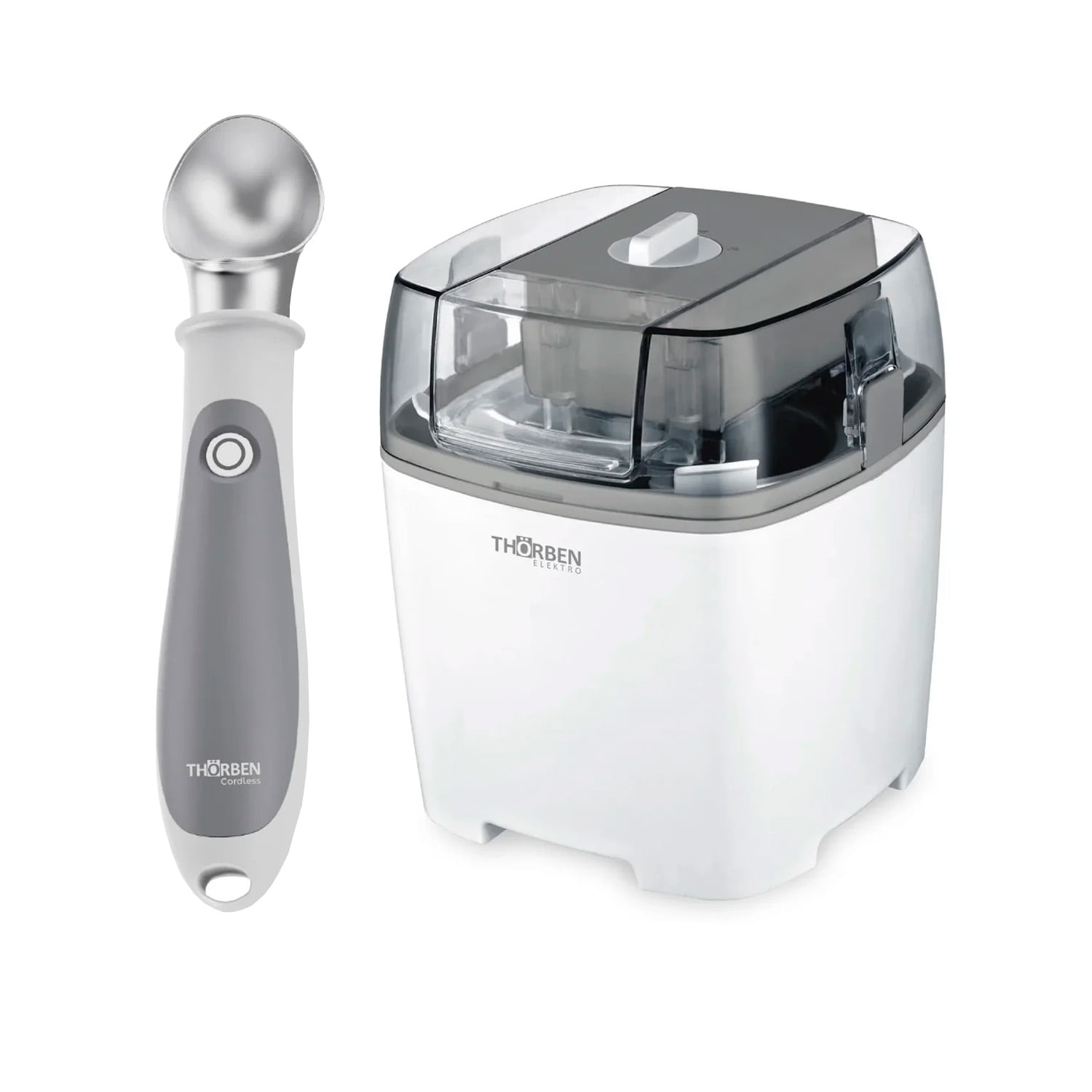 Pack Thorben Maquina De Helados Ice Creamy + Cuchara Electrica 2 Temperaturas