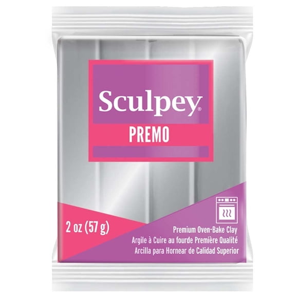 Arcilla polimérica Sculpey Premo Silver, 60 ml, no tóxica para joyería