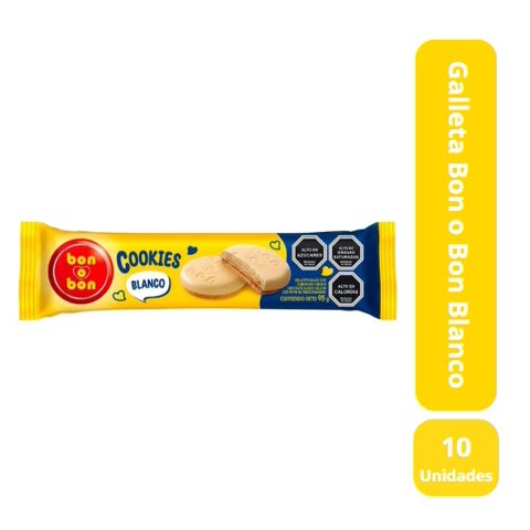 Arcor - Pack 10 Galleta Bon O Bon Blanco 95 Gr