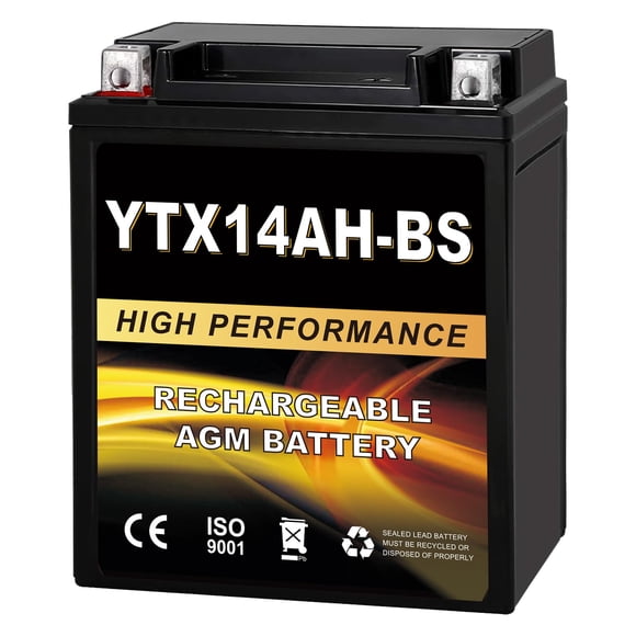 Batería para motocicleta Daakmax YTX14AH-BS 12V 12Ah AGM sellada
