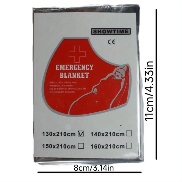 Outdoor First Aid Thermal Blanket 130*210 Double-Sided Silver Survival Blanket Sunscreen Blanket Emergency Blanket