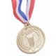 thumbnail image 1 of Réplica de medalla de oro de estilo olímpico con cordón rojo, blanco y azul, 1 of 1