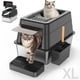 thumbnail image 1 of Caja de arena de acero inoxidable Aphyxen XL para grandes felinos con tapa, 1 of 8
