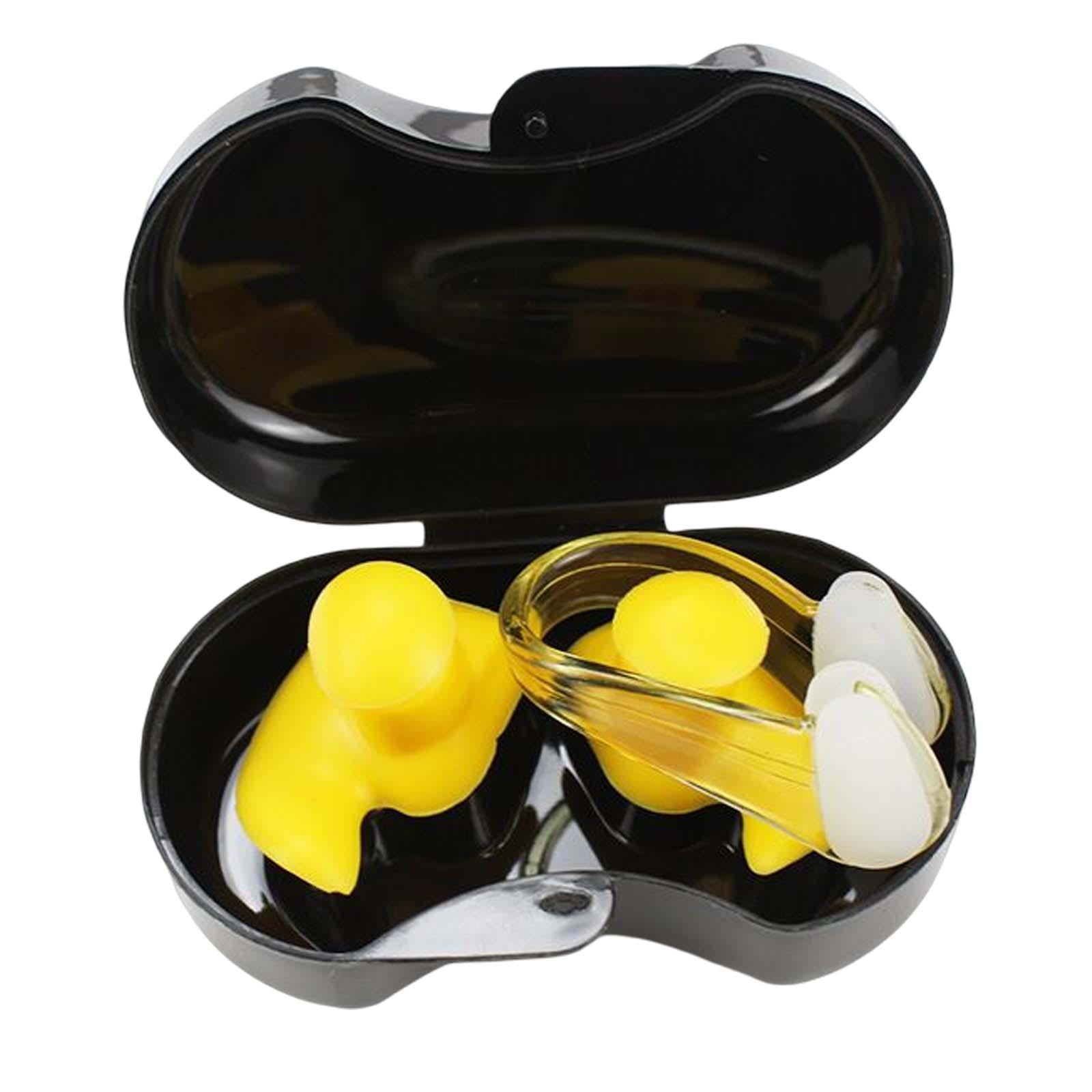 Ioensy - Juego De Tapones Para Los Oídos Y Pinzas Para La Nariz Para Entrenamiento, Tapones Para Los Oídos Y La Nariz, Para Adultos, Amarillo