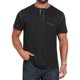 thumbnail image 1 of INSPIRE CHIC Camiseta Henley de Manga Corta con Bolsillo y Cuello Redondo para Hombre M Negro, 1 of 6
