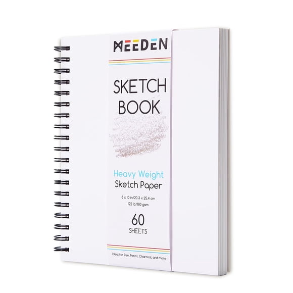 Sketchbook MEEDEN 8x10 180 gsm 60 hojas encuadernado en espiral