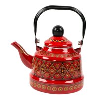Bothyi - Tetera De Té Esmaltada De 2,5 L, Utensilios De Cocina Portátiles Para Acampar Al Aire Libre, Hogar, Rojo A