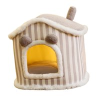 Ioensy - Encantadora Cama Para Gatos, Casa, Cojín Para Mascotas, Cómoda Y Cálida Perrera, Casas Para Cachorros De Invierno, L, Gris