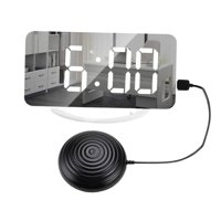 Magideal - Reloj Despertador Digital De 12/24 Tiempo Tiempo De Tiempo De Tiempo De Con Agitador Brillo Ajustable Pantalla Led Grande Reloj De Para Dormitorio Modo Nocturno Dimmer