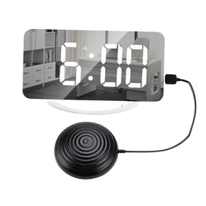 Magideal - Reloj Despertador Digital De 12/24 Tiempo Tiempo De Tiempo De Tiempo De Con Agitador Brillo Ajustable Pantalla Led Grande Reloj De Para Dormitorio Modo Nocturno Dimmer