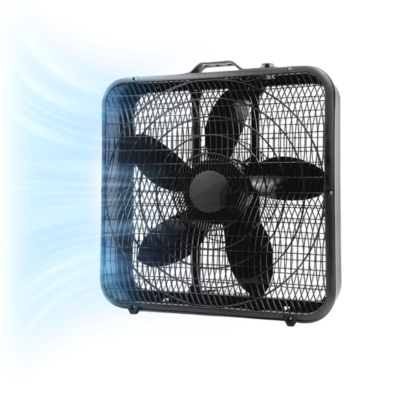 Ventilador de caja Comfort Zone CZ200ABK, 20 pulgadas, 3 velocidades, flujo de aire de 4,6 m/s