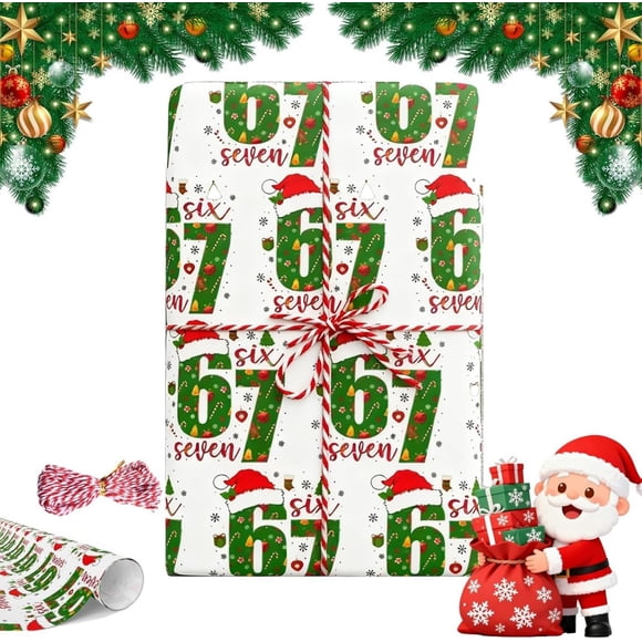 Papel de regalo navideño UHONEY 67 Meme Funny Teen (set A)