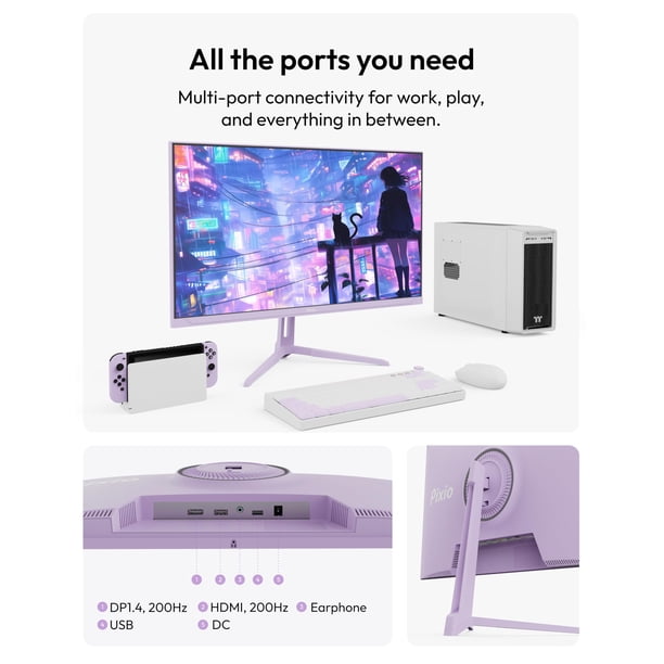 Monitor para videojuegos Pixio PX248 Wave Purple 24