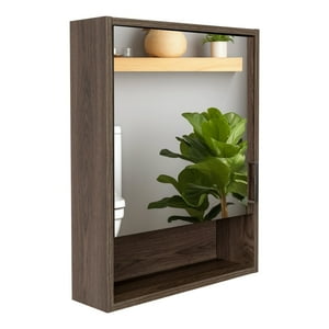 Fm Furniture - Botiquin 1 Puerta 60X46,5X13,6 Cm Café Oscuro