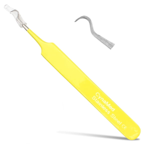 Pinza para puntos negros Cynamed profesional con punta curva de acero